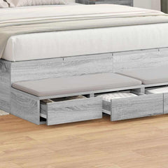 Bed Drawers Engineered Wood Grey Sonoma 140 x 36.5 x 16.5 cm