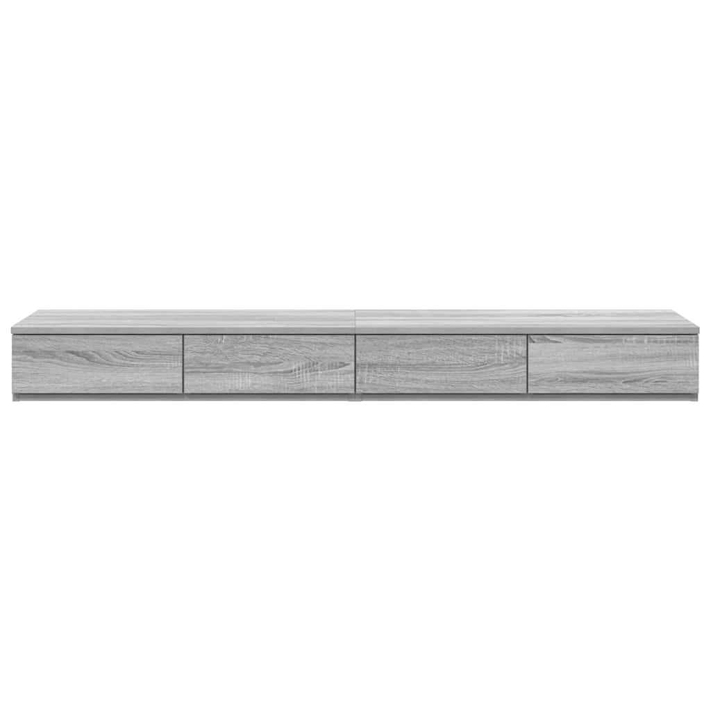 Bed Drawers Engineered Wood Grey Sonoma 140 x 36.5 x 16.5 cm