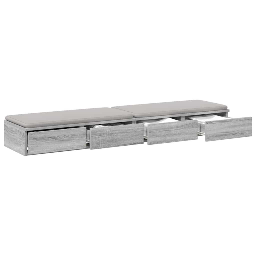 Bed Drawers Engineered Wood Grey Sonoma 140 x 36.5 x 16.5 cm