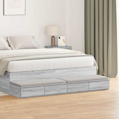 Bed Drawers Engineered Wood Grey Sonoma 150 x 36.5 x 16.5 cm