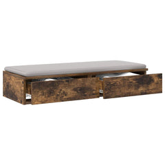 vidaXL Bed Drawers Smoked Oak 75 x 36.5 x 16.5 cm Engineered Wood 3