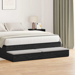 vidaXL Bed Drawers Black Oak 160 x 36.5 x 16.5 cm Engineered Wood 1