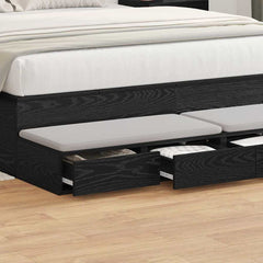 vidaXL Bed Drawers Black Oak 160 x 36.5 x 16.5 cm Engineered Wood 4