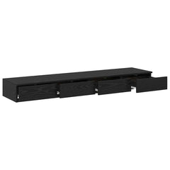 vidaXL Bed Drawers Black Oak 160 x 36.5 x 16.5 cm Engineered Wood 5
