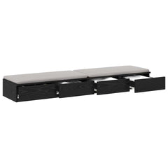 vidaXL Bed Drawers Black Oak 160 x 36.5 x 16.5 cm Engineered Wood 3