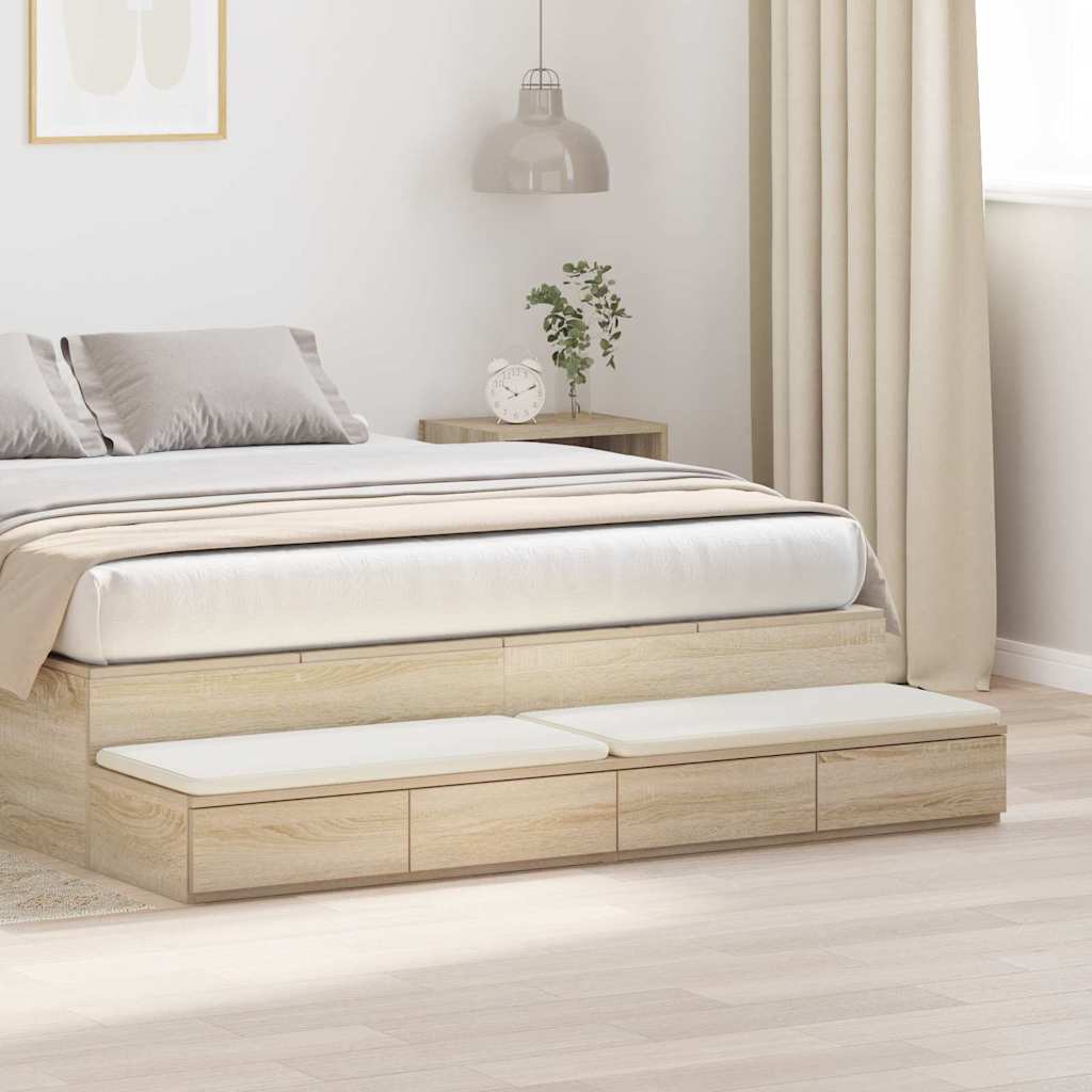 vidaXL Bed Drawers Sonoma Oak 160 x 36.5 x 16.5 cm Engineered Wood 1