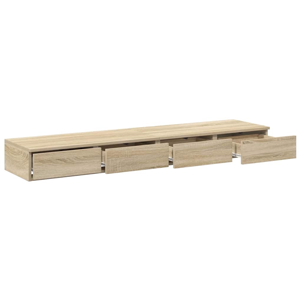 vidaXL Bed Drawers Sonoma Oak 160 x 36.5 x 16.5 cm Engineered Wood 5