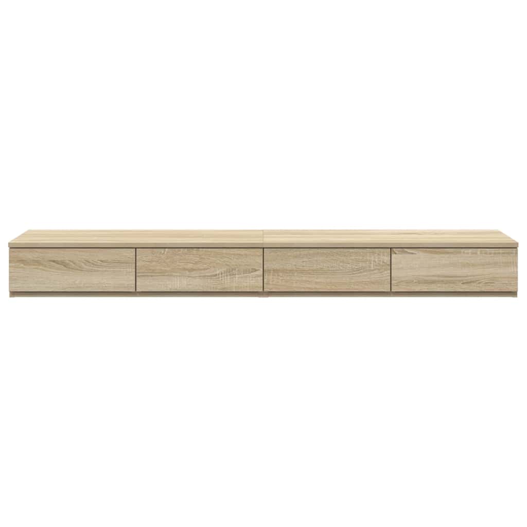 vidaXL Bed Drawers Sonoma Oak 160 x 36.5 x 16.5 cm Engineered Wood 6