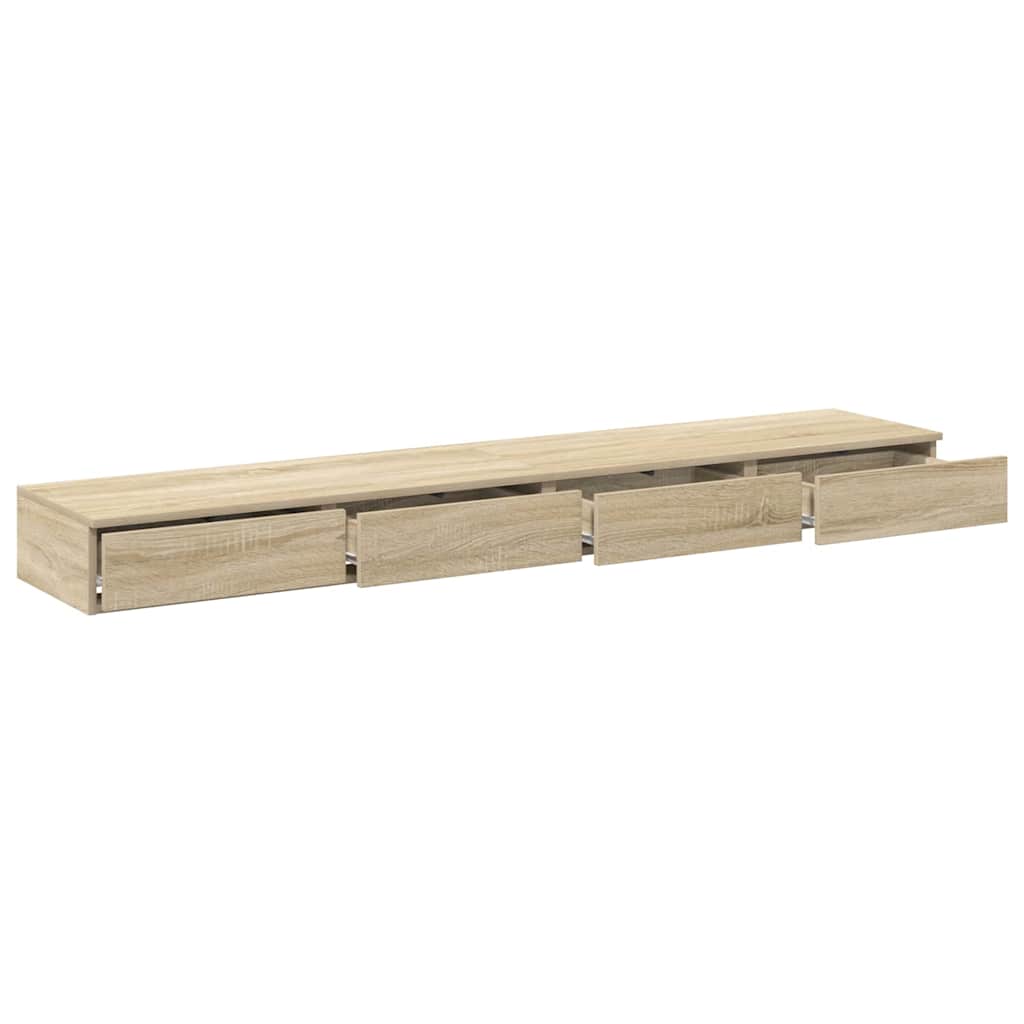 vidaXL Bed Drawers Sonoma Oak 180 x 36.5 x 16.5 cm Engineered Wood 5