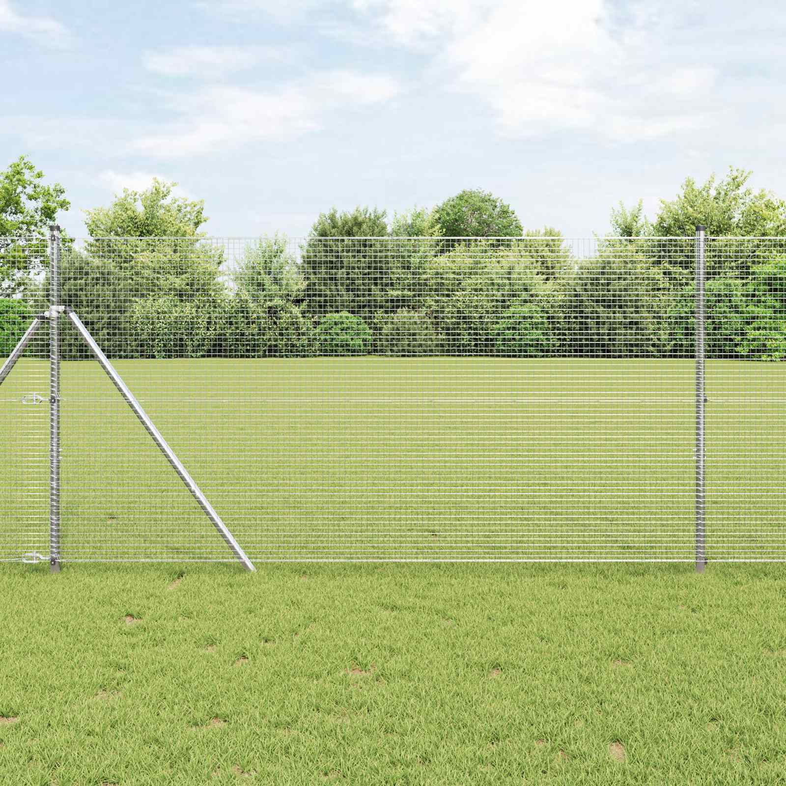 vidaXL Welded Wire Fence 1000 x 120 cm Silver 1