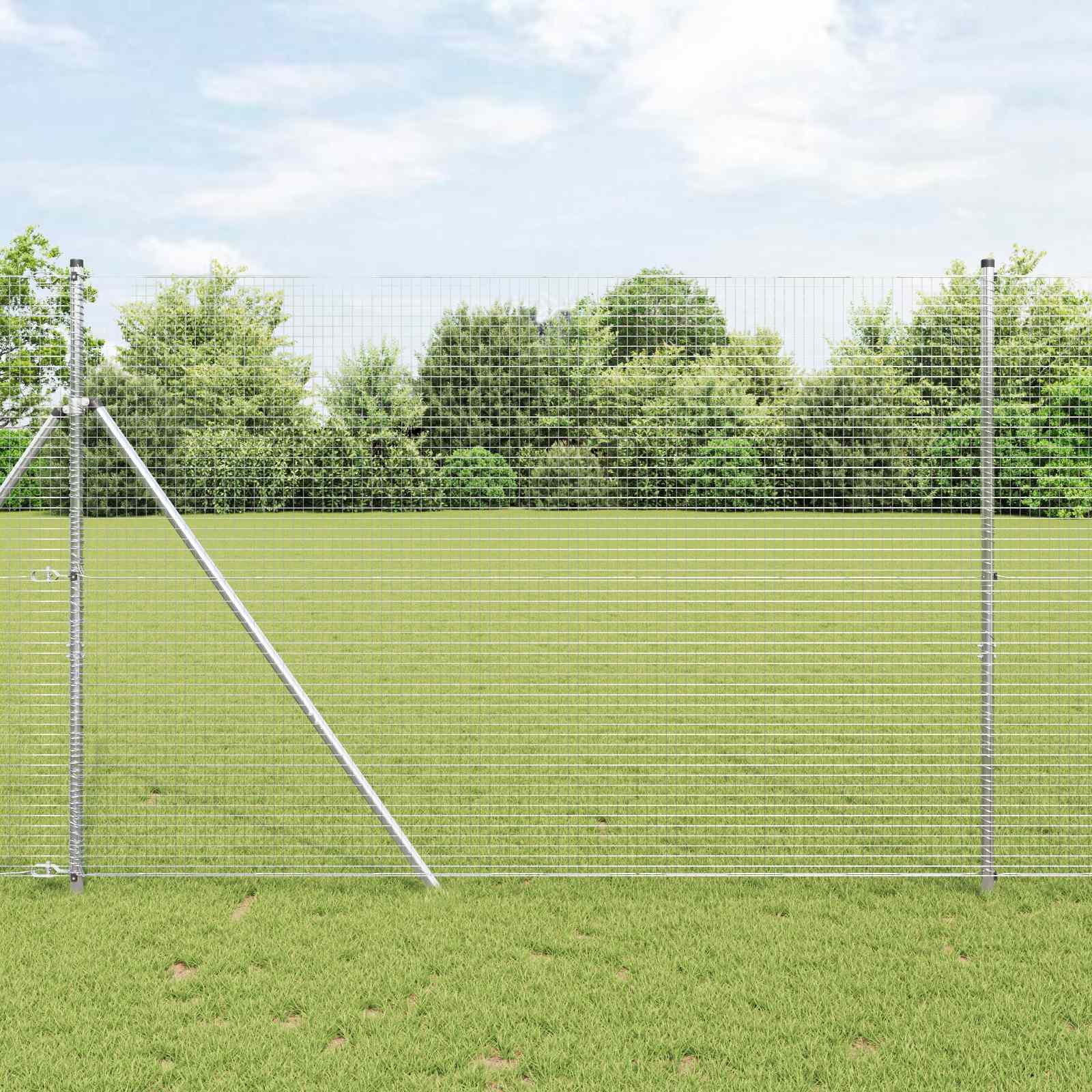 vidaXL Welded Wire Fence 1000 x 160 cm Silver 1