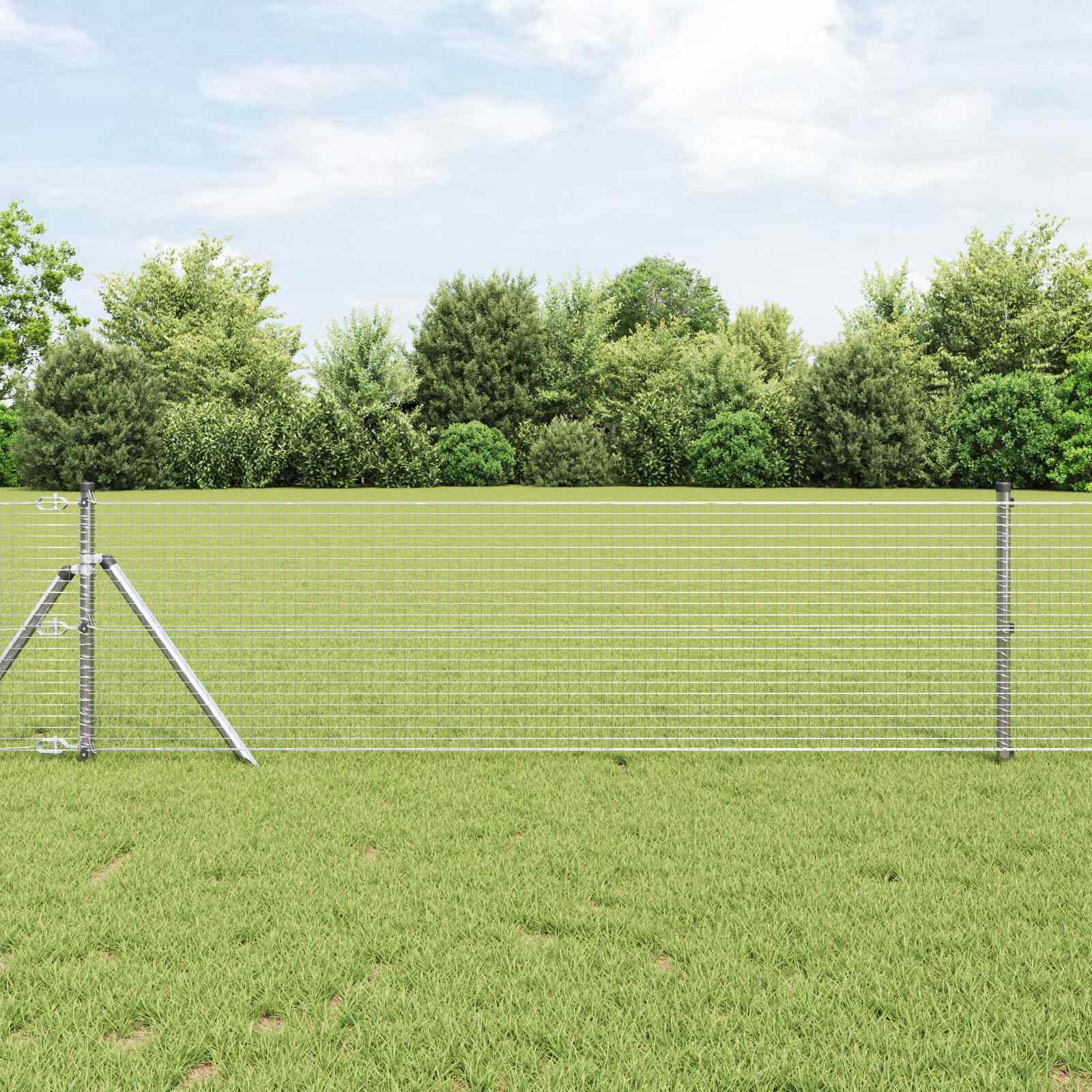 vidaXL Welded Wire Fence 5000 x 50 cm Silver 1