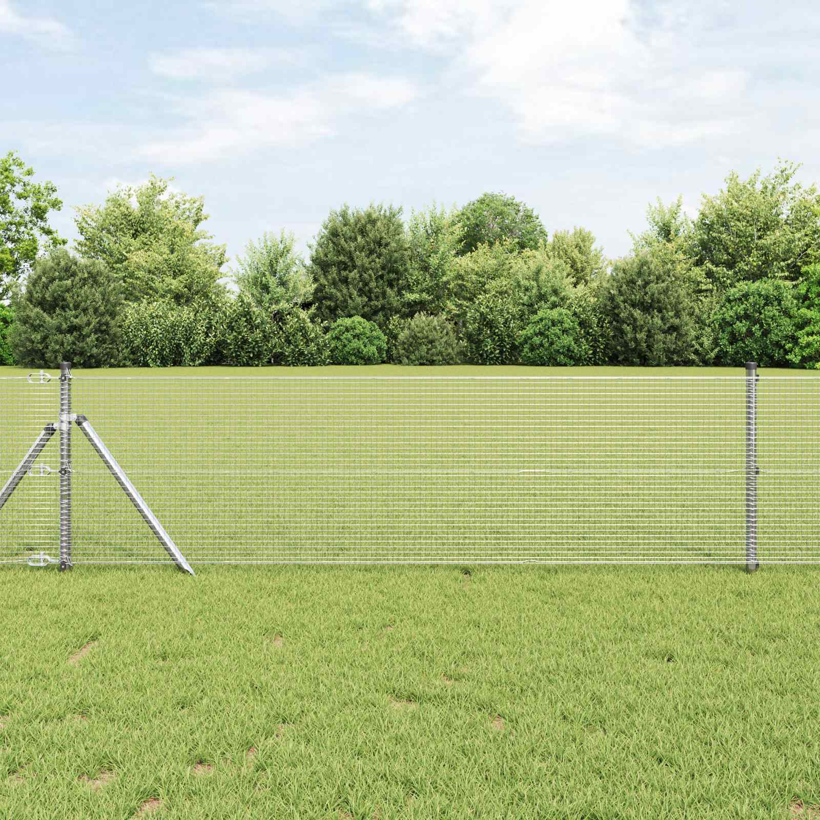 vidaXL Welded Wire Fence 5000 x 60 cm Silver 1