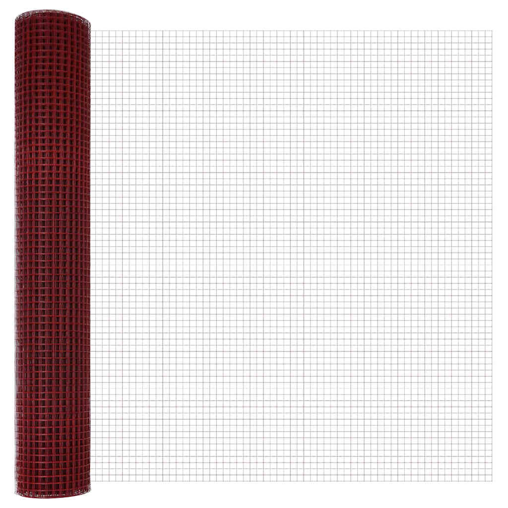 vidaXL Welded Wire Fence 1000 x 150 cm Red 5
