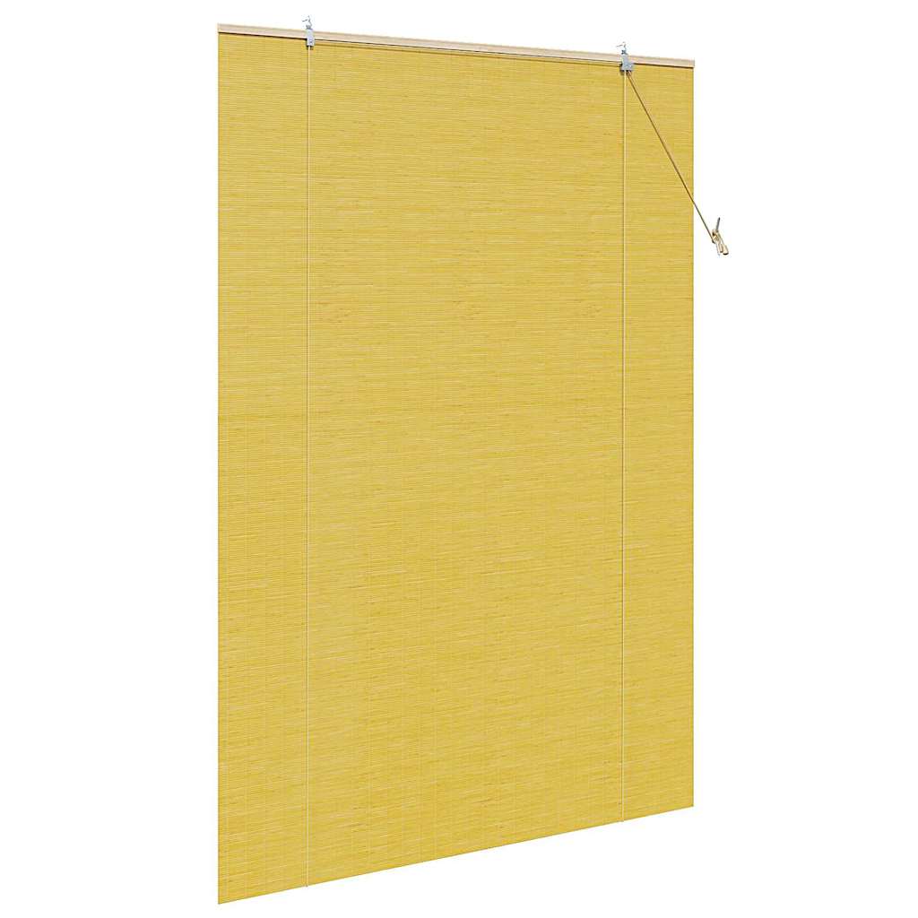 vidaXL Roller Blind Yellow 140 x 220 cm Bamboo 4
