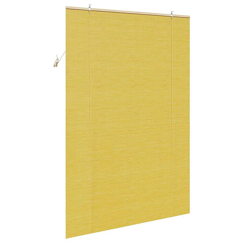 vidaXL Roller Blind Yellow 140 x 220 cm Bamboo 5