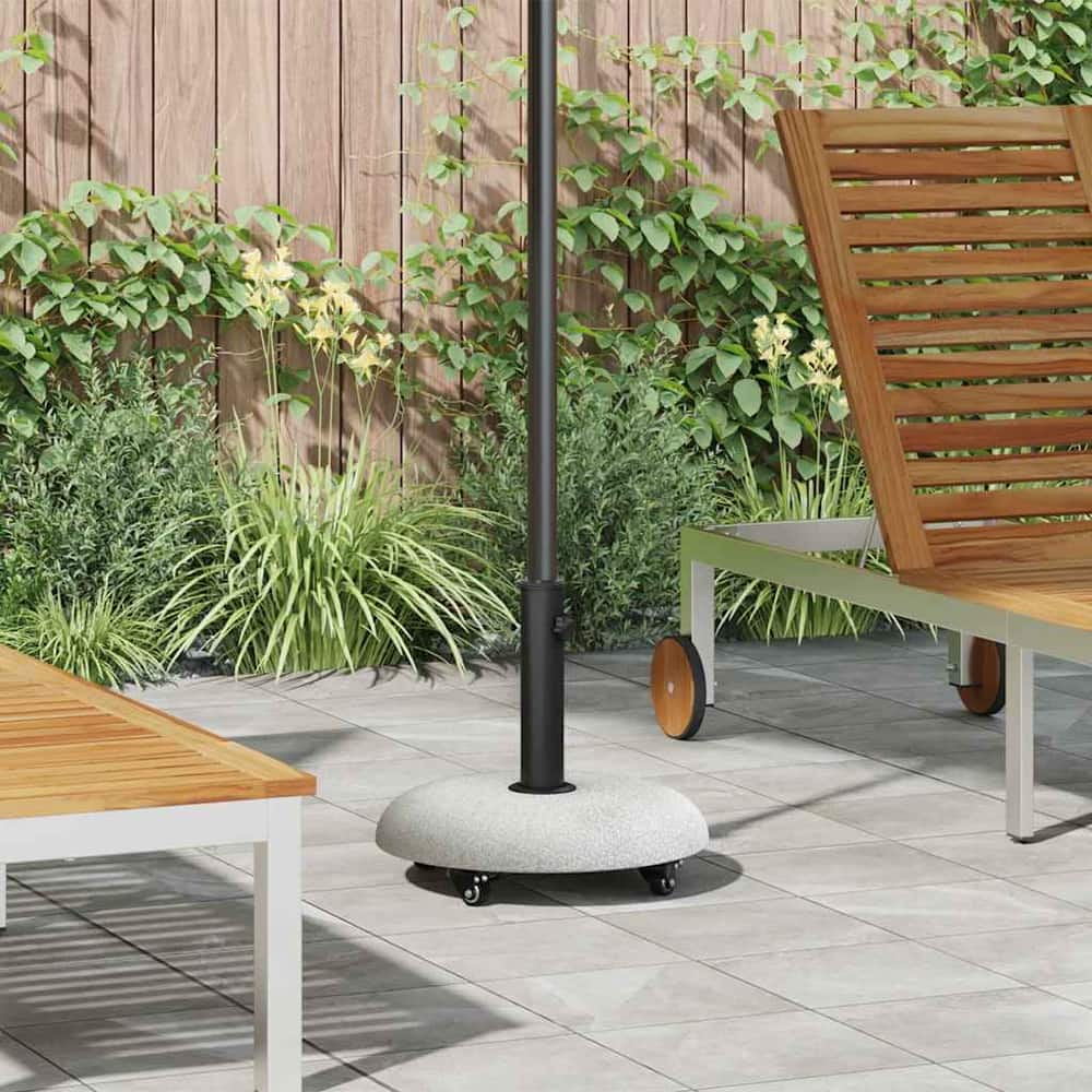 Parasol Base 21 kg Light Grey Concrete Round with wheels
