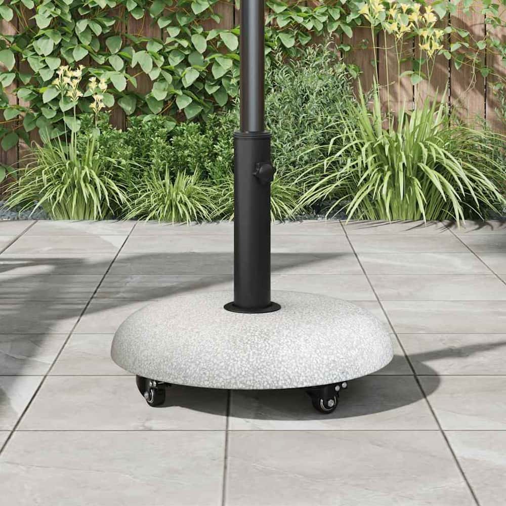 Parasol Base 21 kg Light Grey Concrete Round with wheels