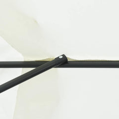 vidaXL Garden Parasol Sand 394 x 394 x 248 cm Polyester and Steel 6