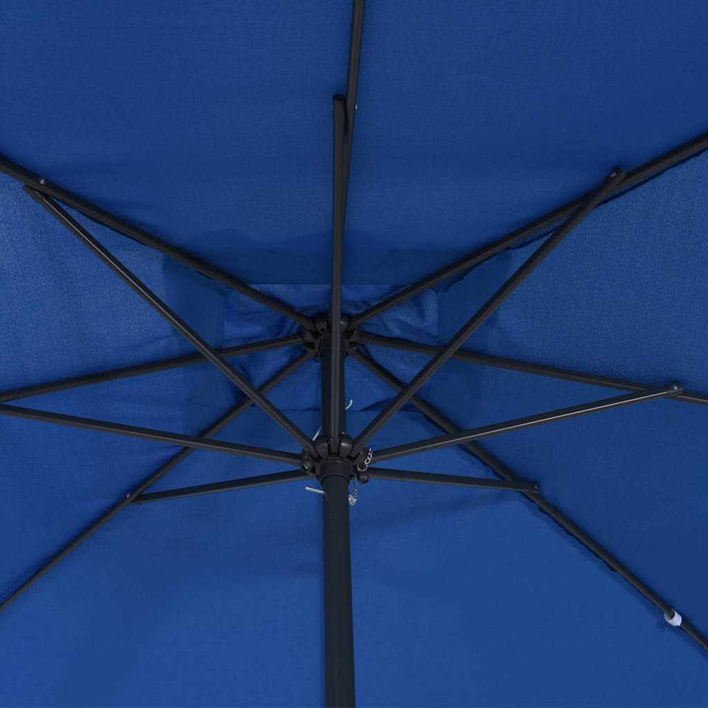 vidaXL Garden Parasol 295 x 295 x 245 cm Polyester and Steel Azurblau 4