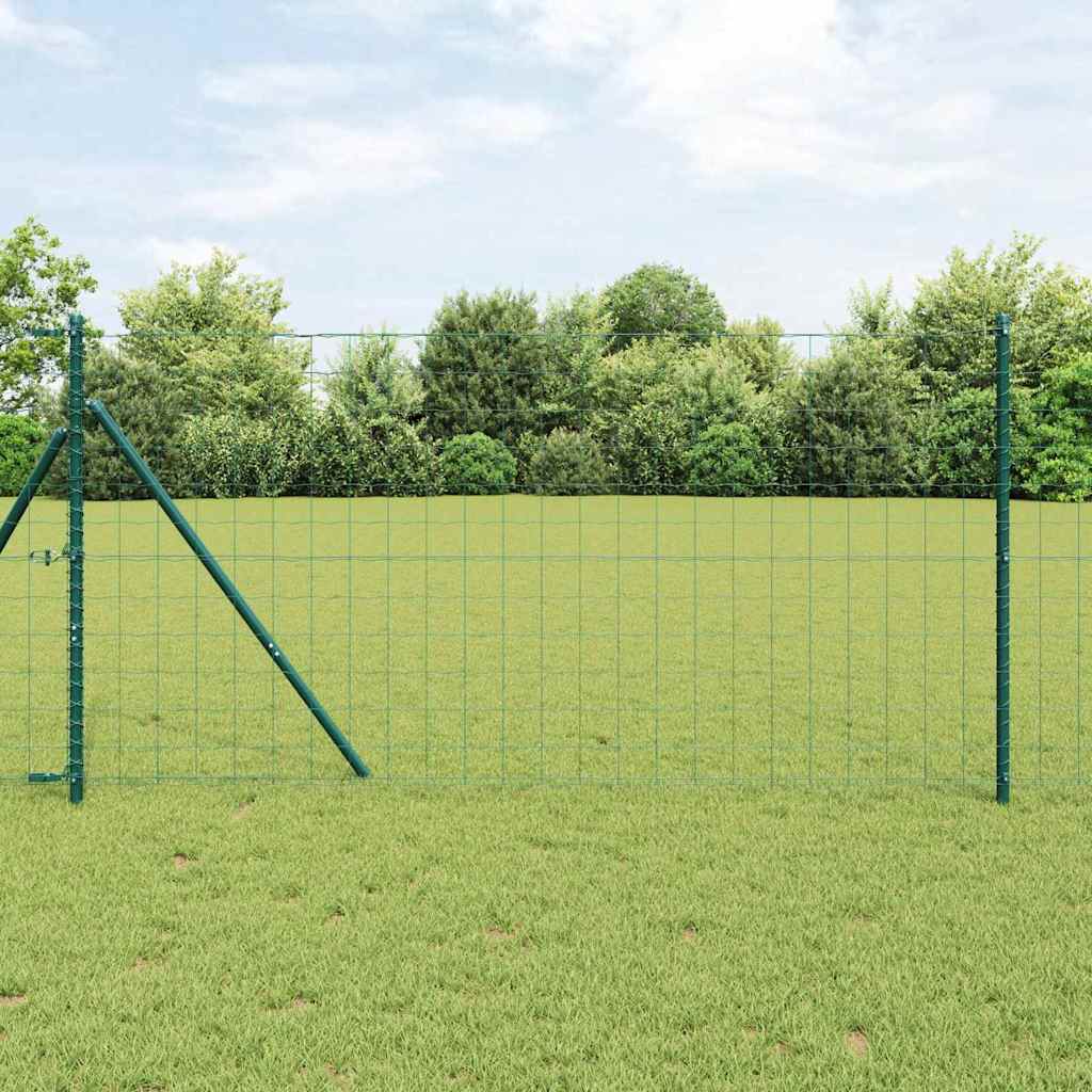 vidaXL Euro Fence 1.4 x 10 m PVC-coated iron Green 1