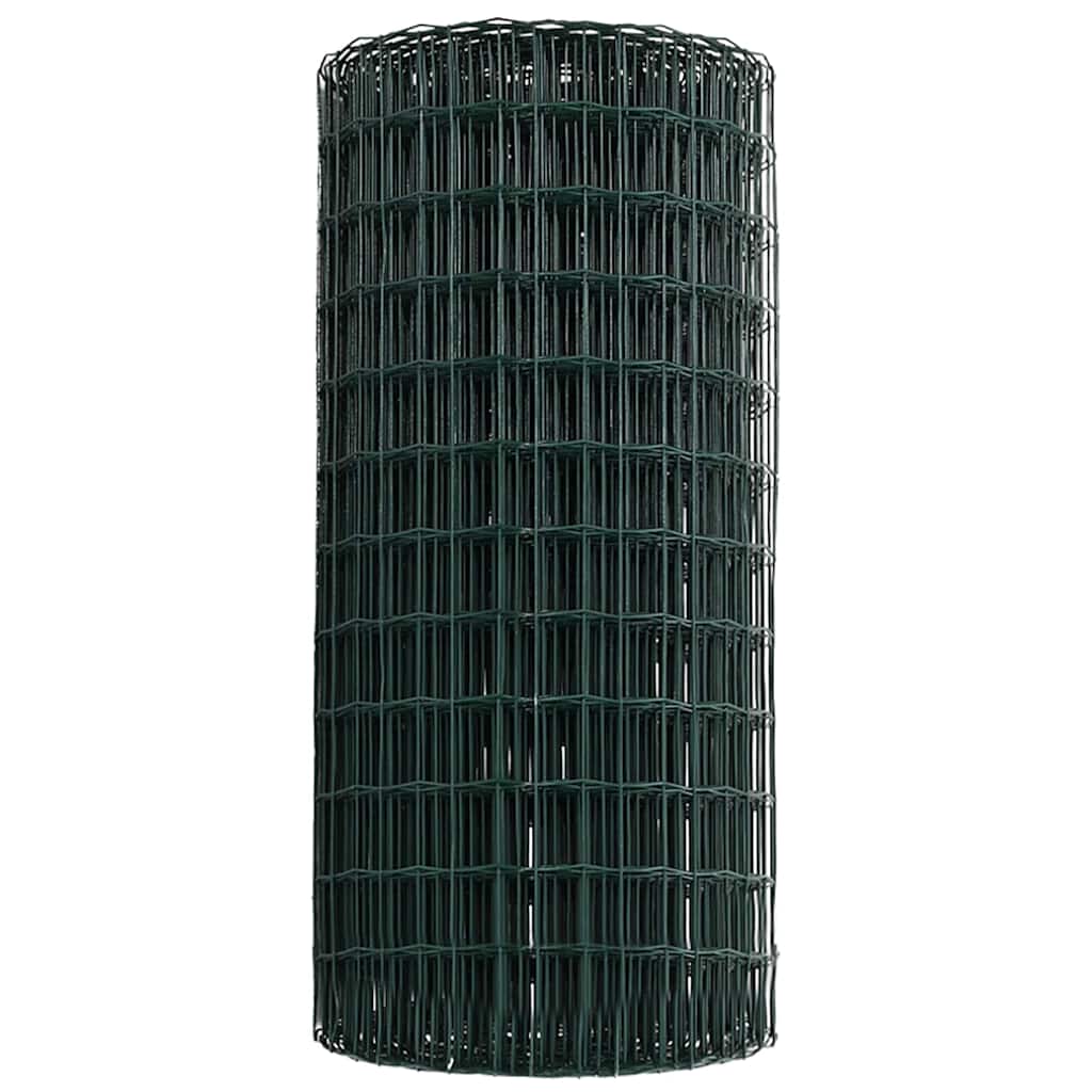 vidaXL Euro Fence 0.6 x 25 m PVC-coated iron Green 6
