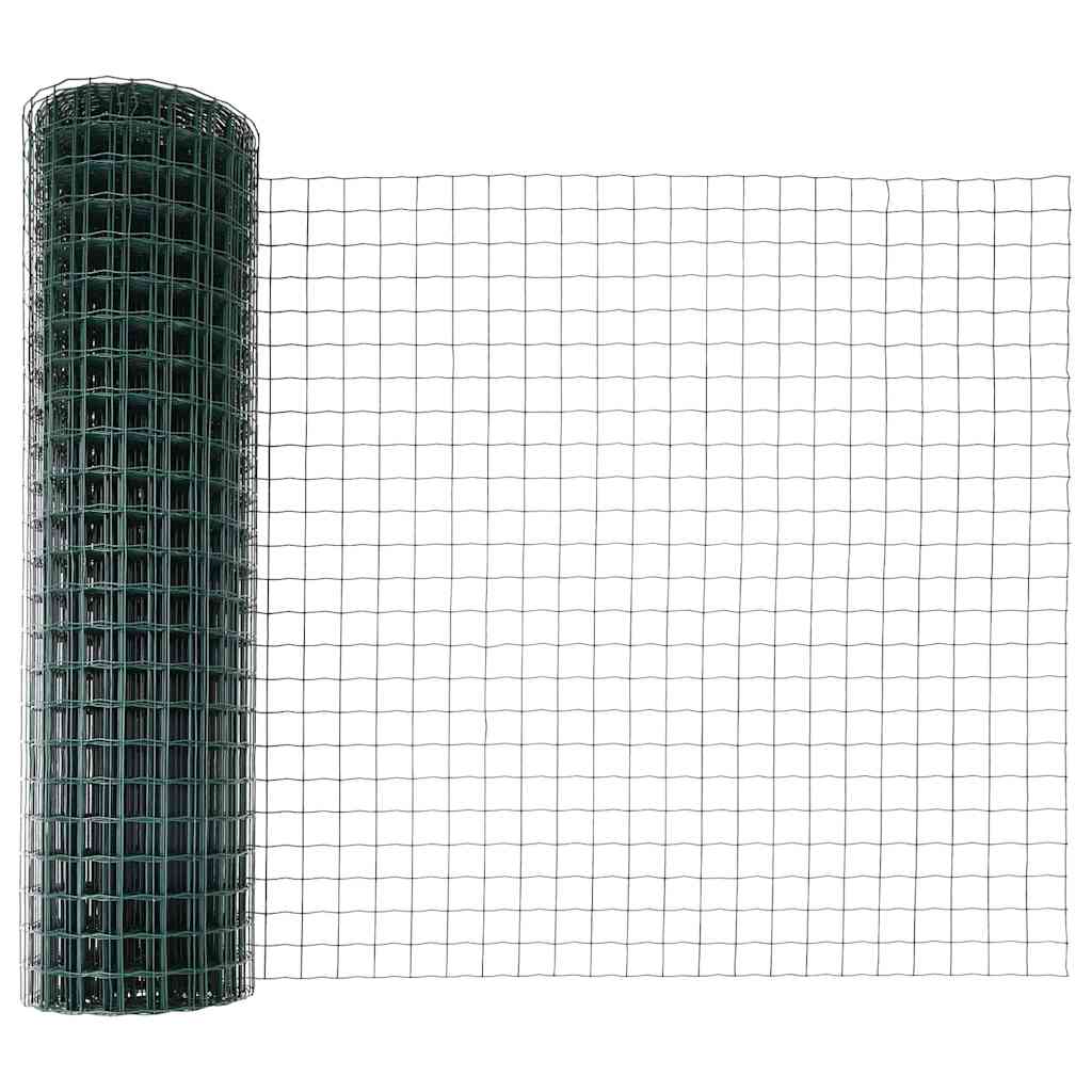 vidaXL Euro Fence 1 x 25 m PVC-coated iron Green 5
