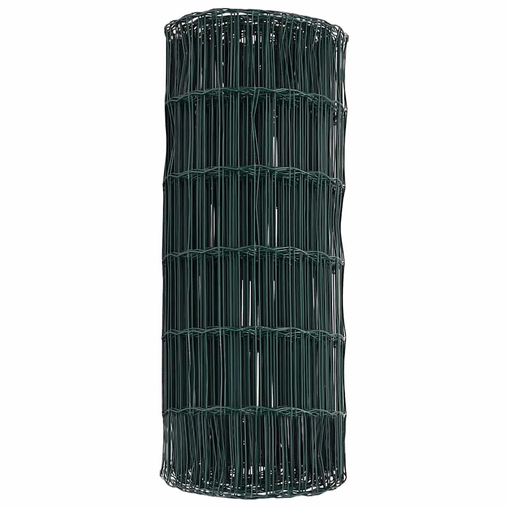 vidaXL Euro Fence 0.6 x 25 m PVC-coated iron Green 6