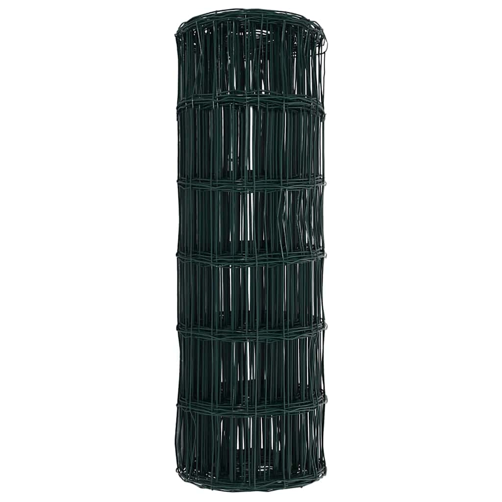 vidaXL Euro Fence 0.6 x 25 m PVC-coated iron Green 6