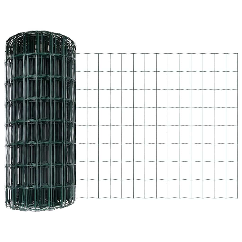 vidaXL Euro Fence 0.4 x 50 m PVC-coated iron Green 5
