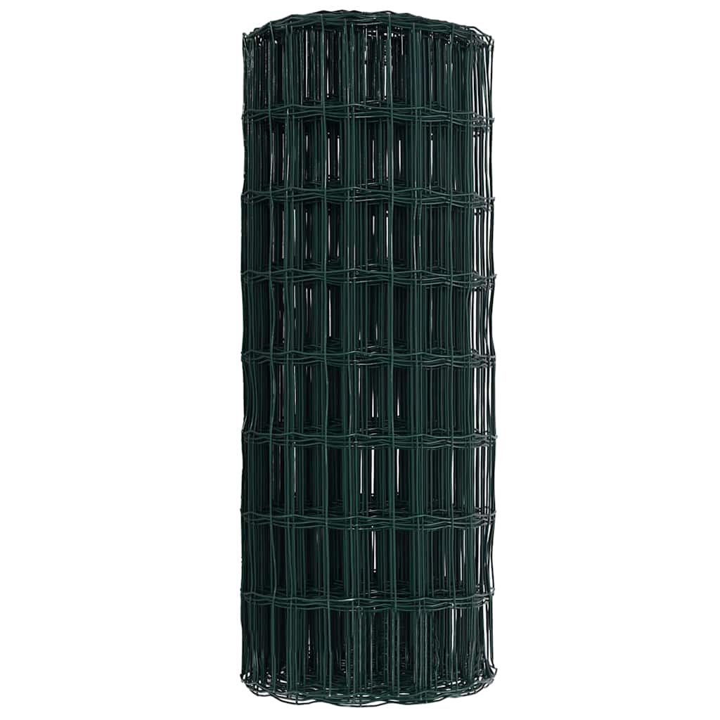 vidaXL Euro Fence 0.6 x 25 m PVC-coated iron Green 6