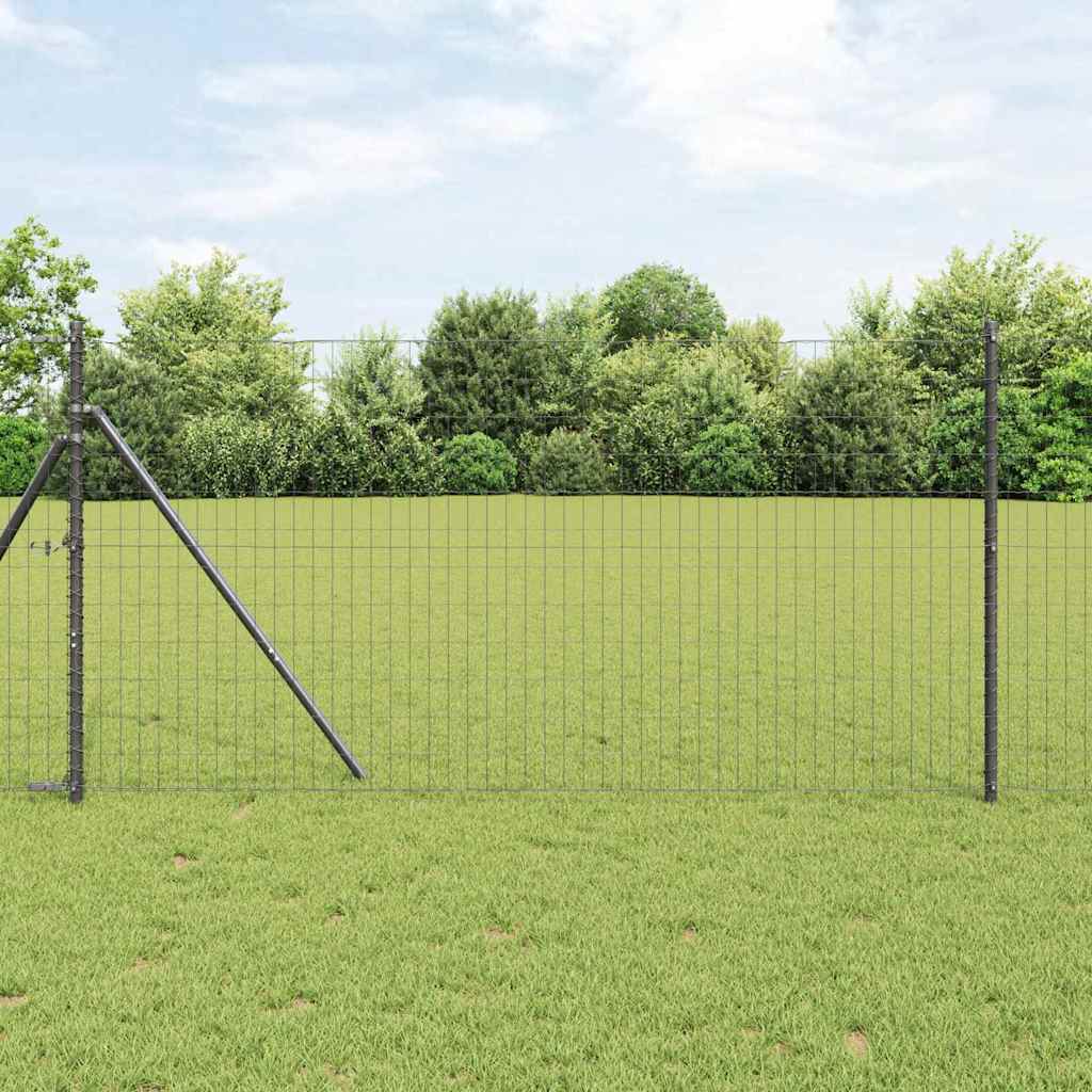 Euro Fence 1 x 10 m PVC-coated iron Grey mesh Size 50 x 100 mm 1.4 m