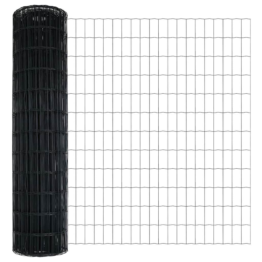 Euro Fence 1 x 10 m PVC-coated iron Grey mesh Size 50 x 100 mm 1.4 m