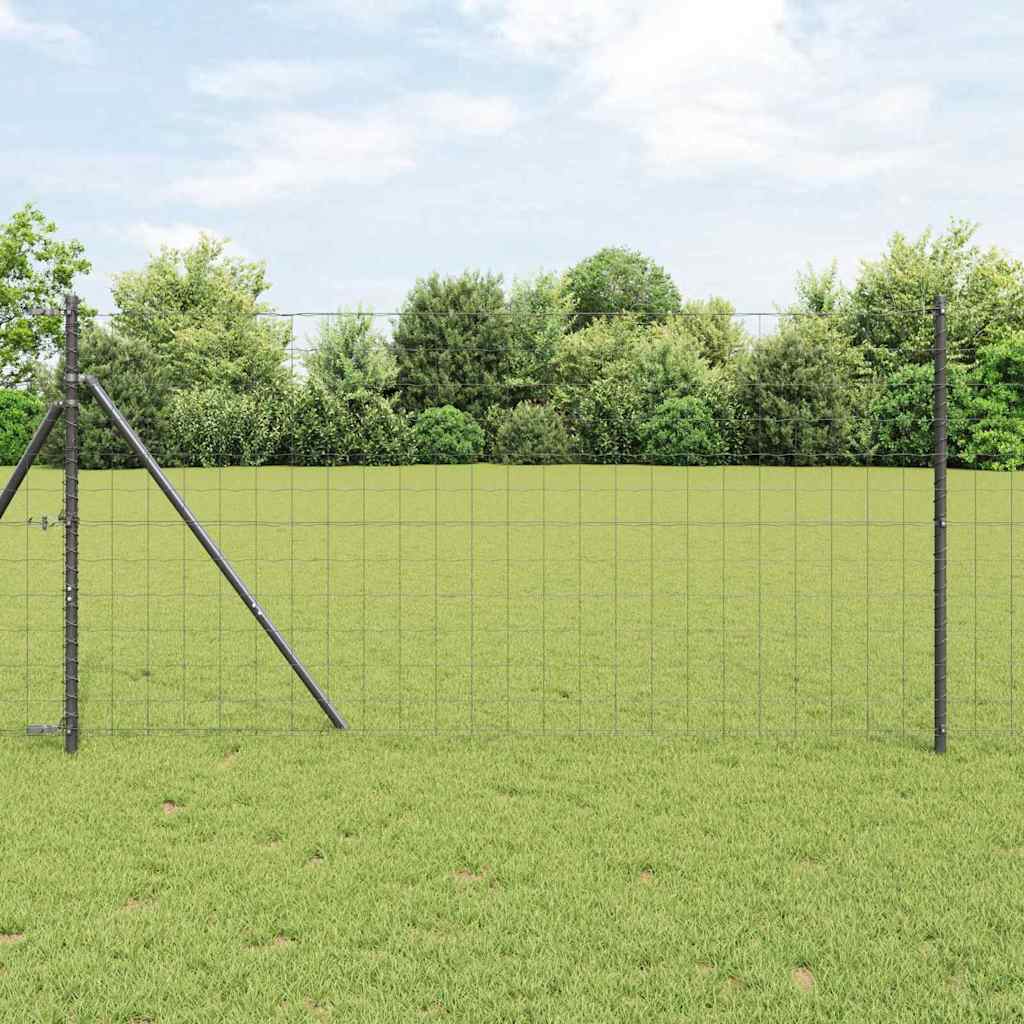 vidaXL Euro Fence 1.4 x 10 m PVC-coated iron Grey 1