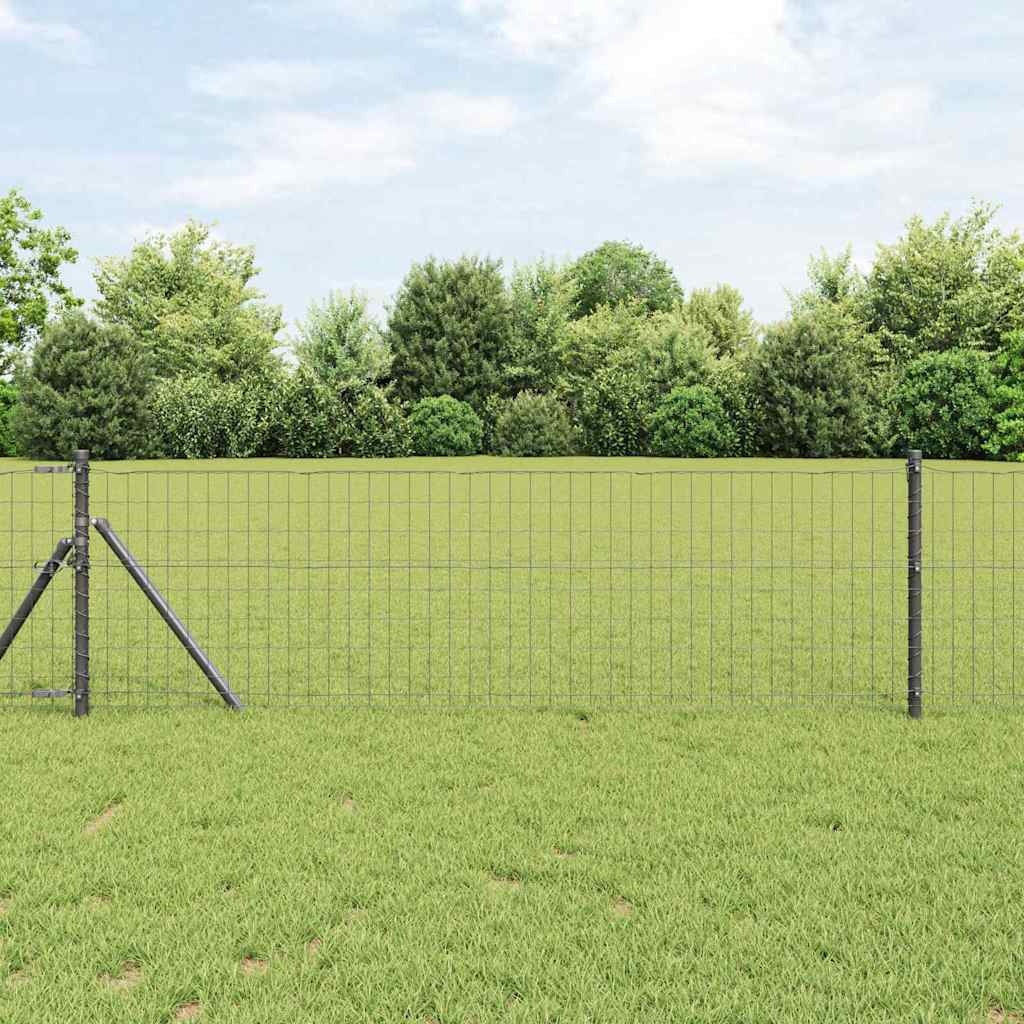 vidaXL Euro Fence 0.8 x 25 m PVC-coated iron Grey 1