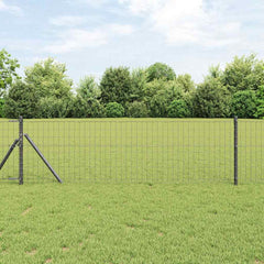 vidaXL Euro Fence 0.8 x 25 m PVC-coated iron Grey 1