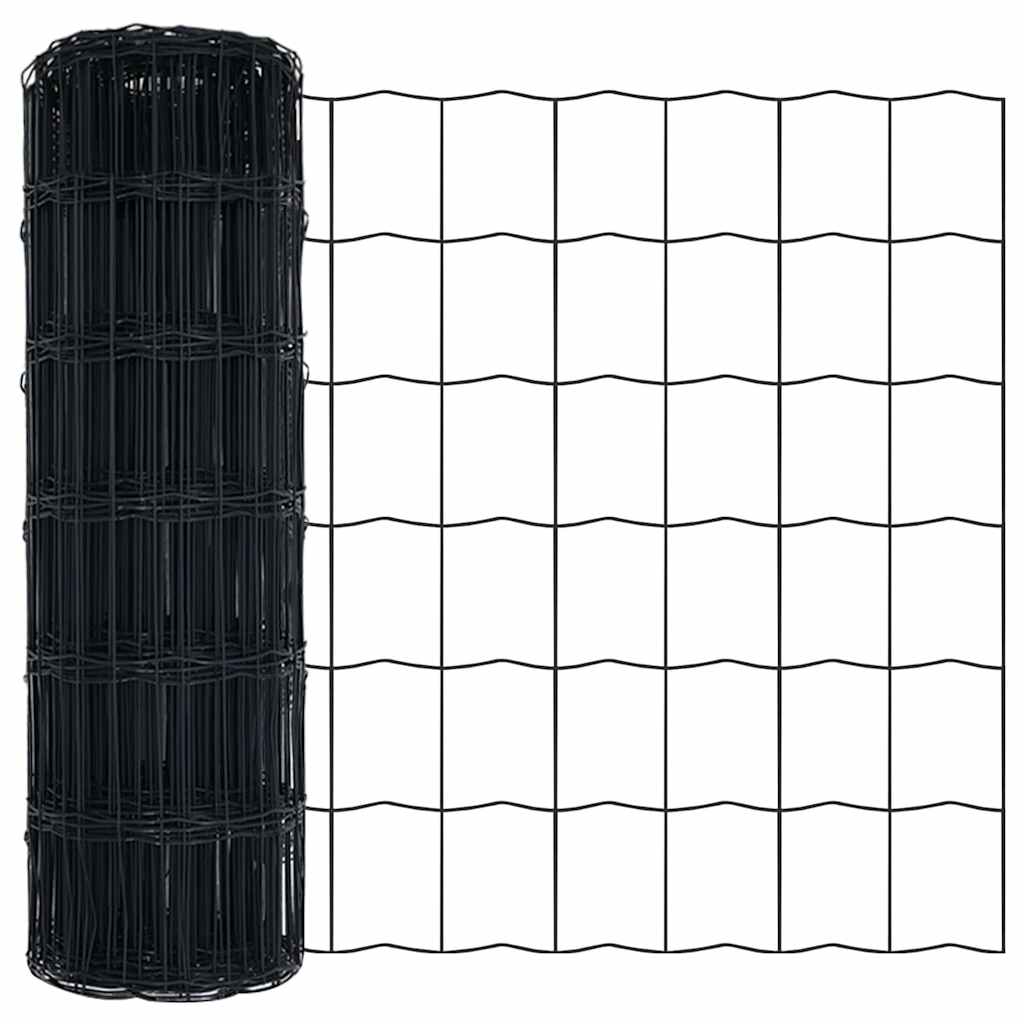 vidaXL Euro Fence 0.4 x 50 m PVC-coated iron Grey 5