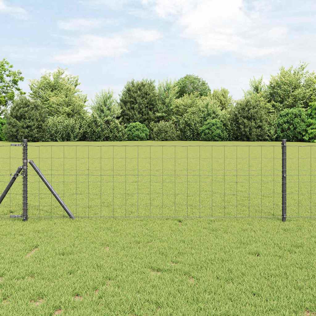 vidaXL Euro Fence 0.4 x 50 m PVC-coated iron Grey 1