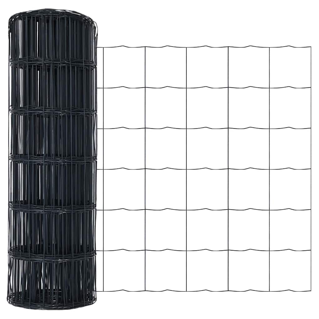 vidaXL Euro Fence 0.4 x 50 m PVC-coated iron Grey 5