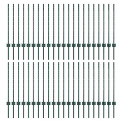 Embedded Fence Post Green Powder-Coated Steel Steel/green 44 pcs 120 cm