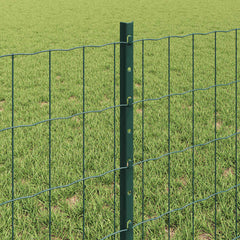 vidaXL Euro Fence with Post 10 x 0.6 m PVC-Coated Steel Green Mesh 4