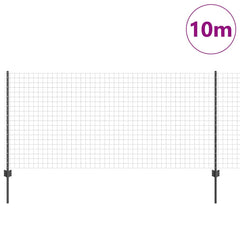 vidaXL Euro Fence with Post 10 x 1 m PVC-Coated Steel Grey Mesh 3
