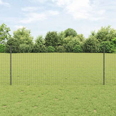 vidaXL Euro Fence with Post 10 x 1 m PVC-Coated Steel Grey Mesh 1