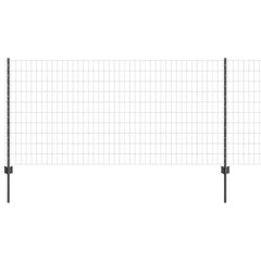 vidaXL Euro Fence with Post 10 x 1 m PVC-Coated Steel Grey Mesh 2