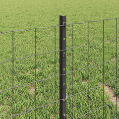 vidaXL Euro Fence with Post 10 x 0.4 m PVC-Coated Steel Grey Mesh 4