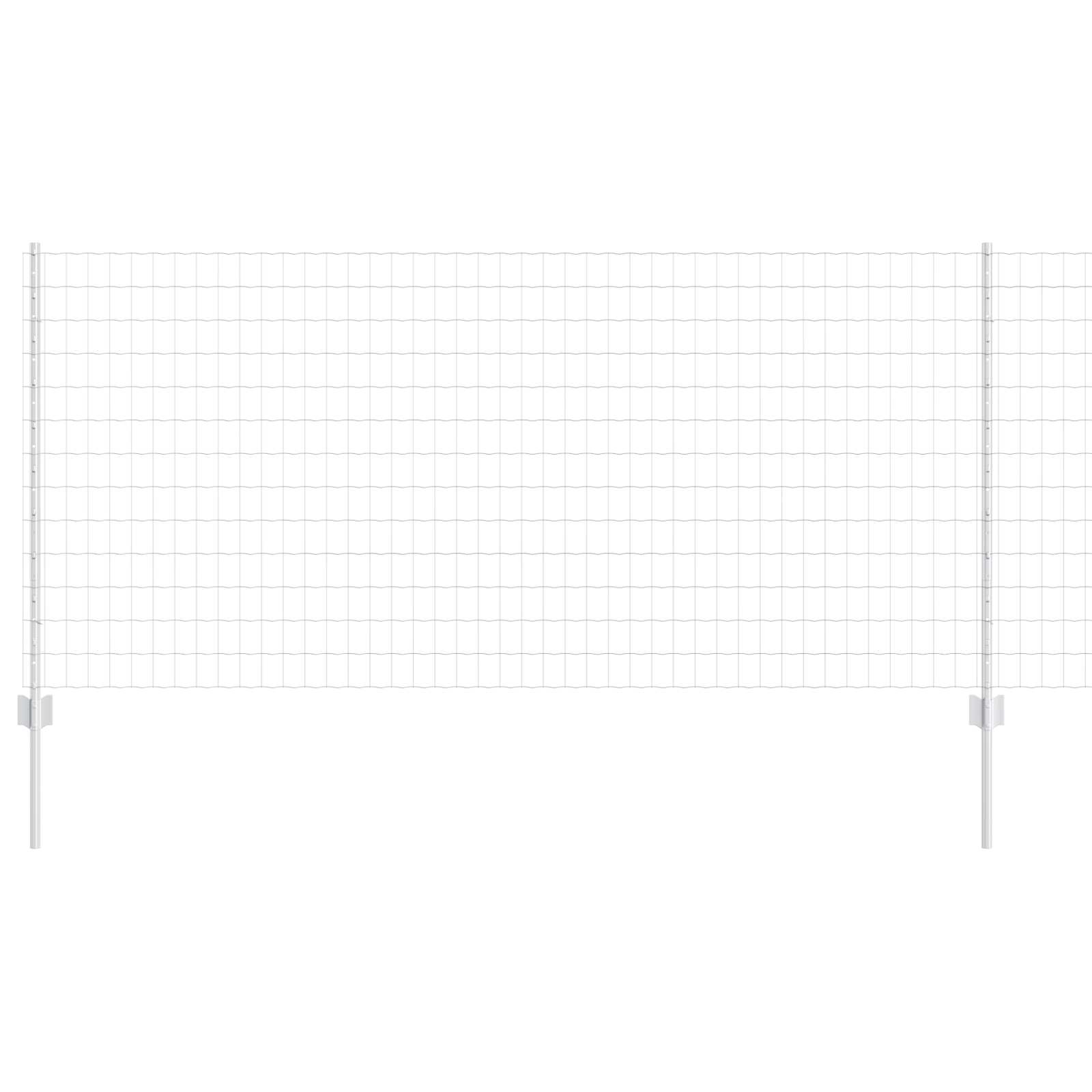 vidaXL Euro Fence with Post 10 x 1 m Galvanised Steel Silver Mesh 5