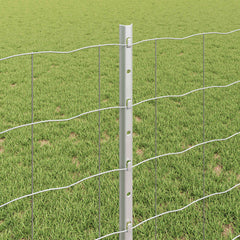 vidaXL Euro Fence with Post 10 x 0.8 m Galvanised Steel Silver Mesh 4