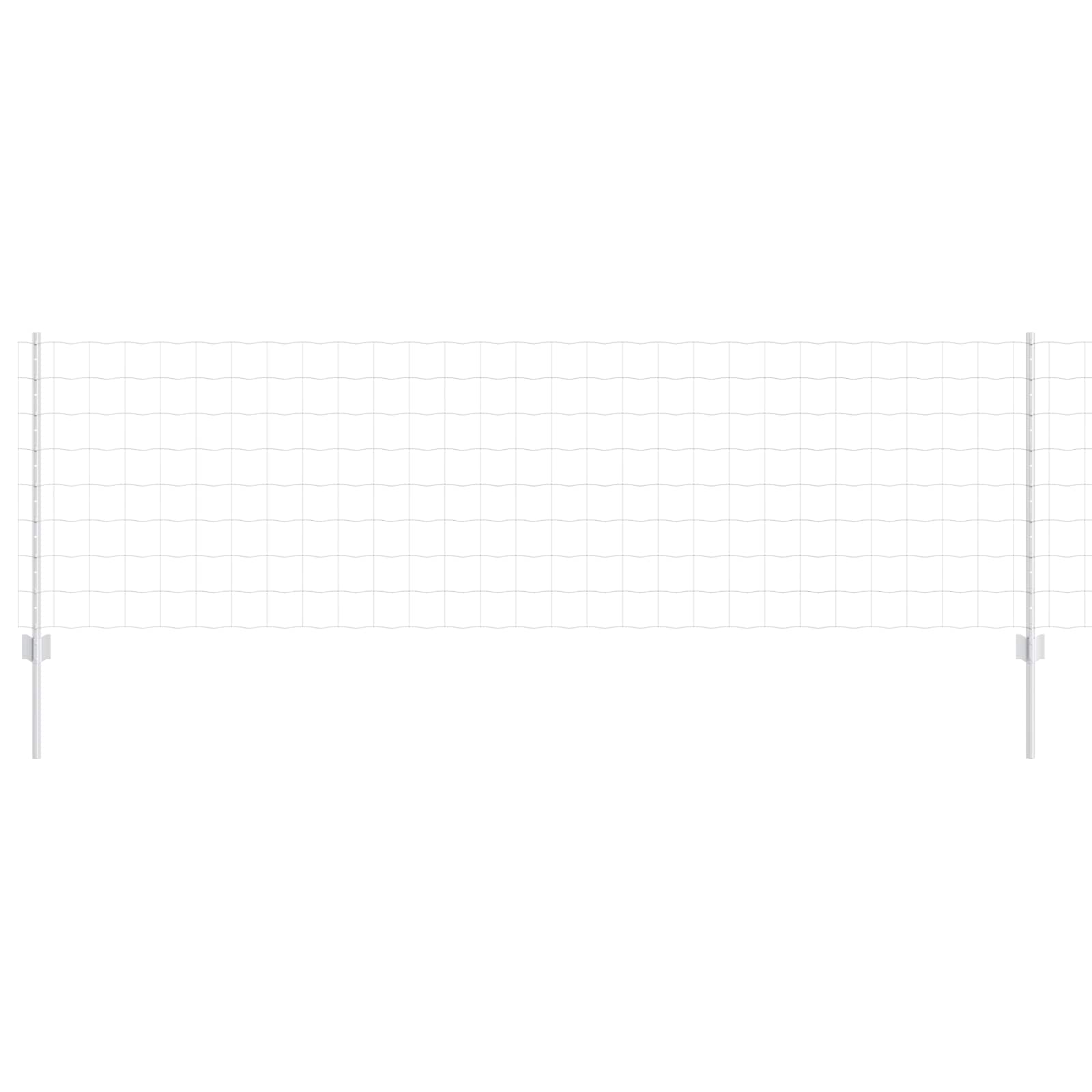 vidaXL Euro Fence with Post 10 x 0.8 m Galvanised Steel Silver Mesh 2