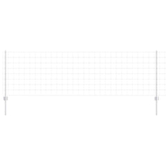 vidaXL Euro Fence with Post 10 x 0.8 m Galvanised Steel Silver Mesh 5