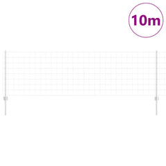vidaXL Euro Fence with Post 10 x 0.8 m Galvanised Steel Silver Mesh 3